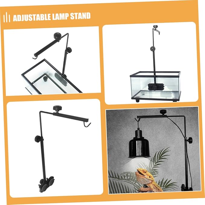 Reptile Heat Lamp Fixture Bracket Fish Tank Light Stand for Turtle Basking Sturdy Construction Aesthetic Versatility Reptile Accessories for Enhancing Pet Habitat
