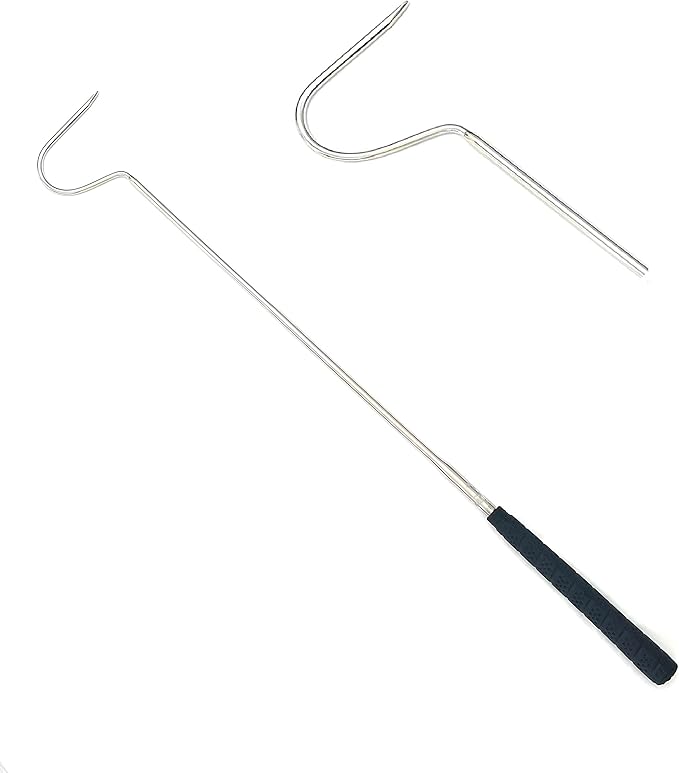 30" Heavy Duty Snake Reptile Handling Hooks Stainless Steel Rubber Grip