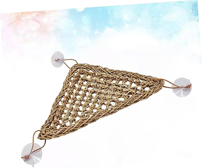 BESPORTBLE Stable Triangle Reptile Hammock Mat for Lizards and Small Pets Elevated Swing Bed with Suckers for Easy Installation and Natural Shedding Texture