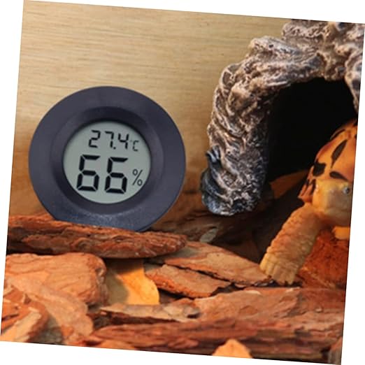 POPETPOP Digital Thermometer Humidity Gauge Set 7pcs Mini Hygrometers for Reptile Tanks Aquariums Easy to Read Display Indoor/Outdoor Use