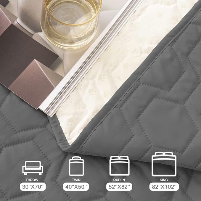 Tcksstex Waterproof and Anti-Slip Dog Bed Cover and Pet Blanket Sofa Pet Bed Mat ，car Incontinence Mattress Protectors Furniture Couch Cover for Most Cats Dogs, Pets