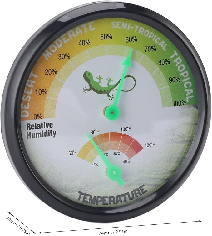 Thermometer Hygrometer Dial Hygrometer Mechanical High Precise Pointer Type Mechanical Temperature and Humidity for Reptile Pet