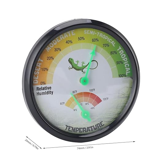 Thermometer Hygrometer Dial Hygrometer Mechanical High Pointer Type Mechanical Temperature and Humidity Gauge for Reptile Pet