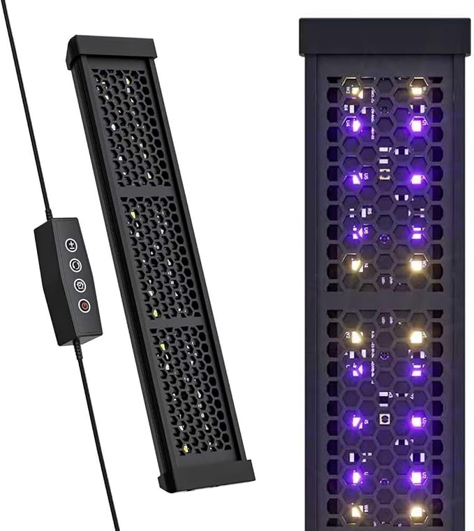 12" Aluminum UVB 10.0 LED Reptile Light Bar with Timer & Dimmer, Ultra-Slim Metal UVB/UVA Lamp for Terrariums – Even Light Output, Long Lifespan, Ideal for Bearded Dragons, Turtles & Lizards