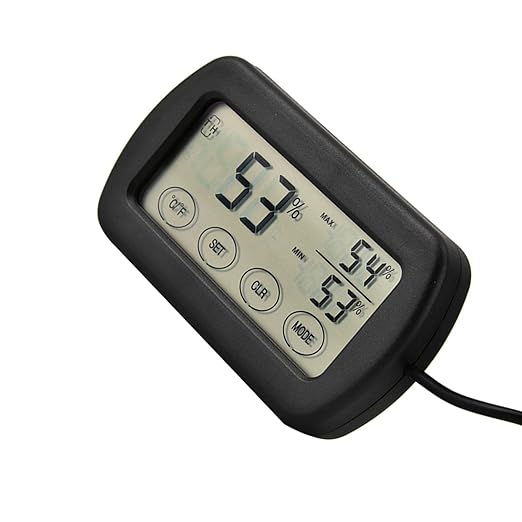 Compact LCD Display Thermometer Hygrometer, Easy Reading Digital Sensor with Suction Cup for Reptile Tanks, Pet Cage, Plant Pot, Food Storage, and More.
