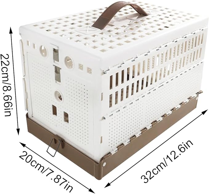 Foldable Bird Cage ABS Material, Stable Travel Design, Secure Closure for Parakeets & Parrots, Bird Transport Carrier
