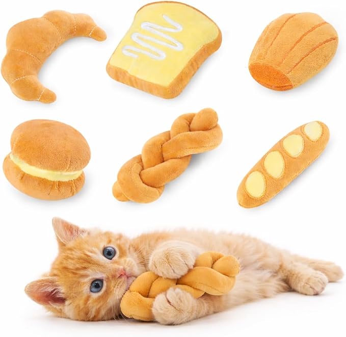 Distaratie Cat Toys 6PCS Bread Catnip Toys Chew Bite Resistant Toys by Distaratie