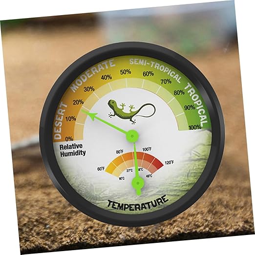 Toyvian High Precision Thermometer Hygrometer for Reptile and Turtle Tanks Humidity Detector Easy Read Humidity Measurement for Long Term