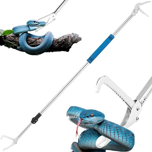 69" Professional Snake Grabber Tools, Snake Catcher Tongs Rattlesnake Copperheads Grabber Keep Spacing Reptile Snake Tools Sponge Handle Wide Jaw Without Harm Move Suit For Chicken Coops Yards Farms