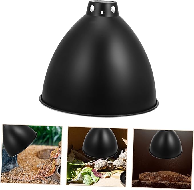 Cabilock 1pc Reptile Lamp Dome Reflector Cover Heat Lamp Guard for Reptile Enclosure Easy Installation Optimal Light Direction for Lizards Snakes and Turtles
