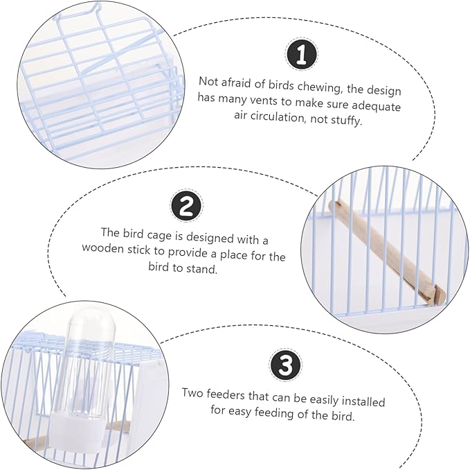 1set Portable Parrot Carrier Cage Lightweight Travel Cage Handle for Birds for Sightseeing Camping and Hiking Breathable Design for Comfort and Stability