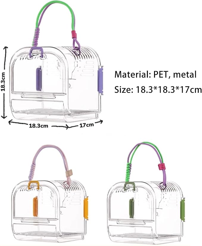 Parrot Go Out Portable Bird Bag, Clear Pet Cage, Convenient Travel Bag, Budgie Special Outdoor Bird Viewing Portable Cage