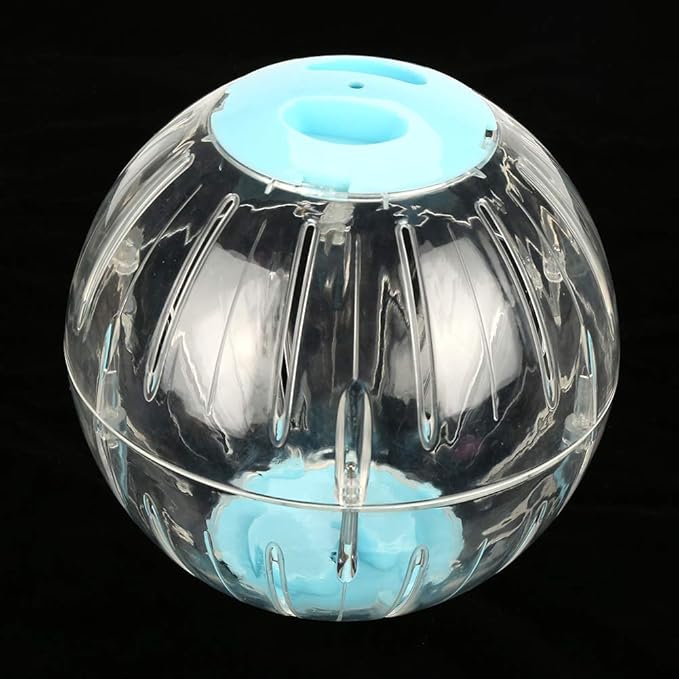 Hamster Exercise Ball,18.5CM 7.3 Inches Plastic Transparent Small Pet Jogging Ball Rolling Wheel Toy Running Activity Relieves Boredom for Hamster Gerbil (Blue)