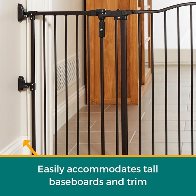 MyPet Extra-Wide Windsor Arch Pet Gate: 38.3"-72" Wide Dog Gate. Hardware Mount, Dog Gates for The House, Cat Gate for Doorway. 30" Tall, Matte Bronze