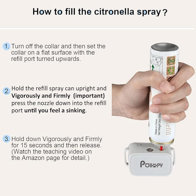 Citronella Dog Training Collar with Remote【Can't Work Automatically】,3 Modes & 3 Spray Levels, Spray/Vibration/Beep, Humane Citronella Dog Collar,1000ft Range No Shock Rechargeable Spray Dog Collar