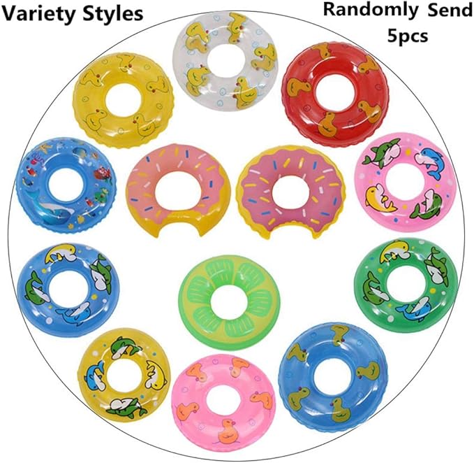 3.74 Inch Lizard Bearded Dragon Leopard Gecko Bath Collar Ring Swimming Rings Reptile Swim Life Jacket Float Ring for Leopard Gecko Anole Amphibians Cage Accessories Photo Shoot Toy