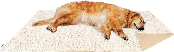 FurHaven Waterproof Dog Blanket – Birch Faux Fur & Suede Calming Throw for Pets, Washable – Taupe, XL