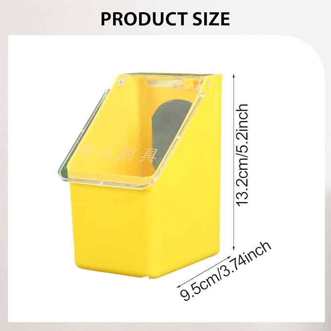 Pigeon Feeder, Food Storage Case, Single Hole Hanging Box, Dove Bird Feeding Case for Parrots Canaries Chickens Pigeons, Yellow