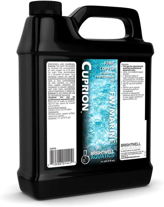Brightwell Aquatics Cuprion - Ionic Copper Solution for Professional Use in Fish-Only Aquarium Tanks, 2-L