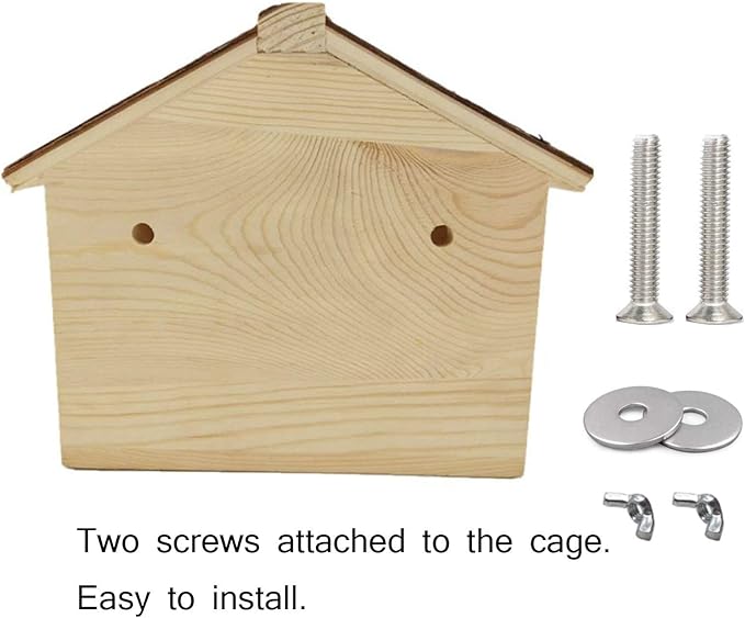 Hamiledyi Guinea Pig Wooden House, Chinchilla Space Natural House with Window Pets Large Hideout Play Hut for Gerbil Ferret Squirrel Rats Mice Hedgehog