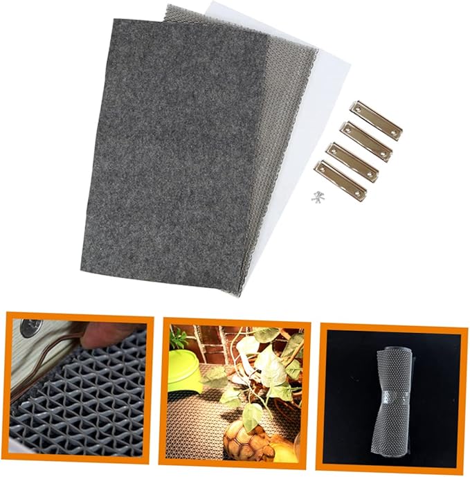 YARNOW Reptile Mats for Terrarium Durable and Breathable Carpet for Snakes Turtles Lizards Washable Reptile Cage Replacement Pad Gray
