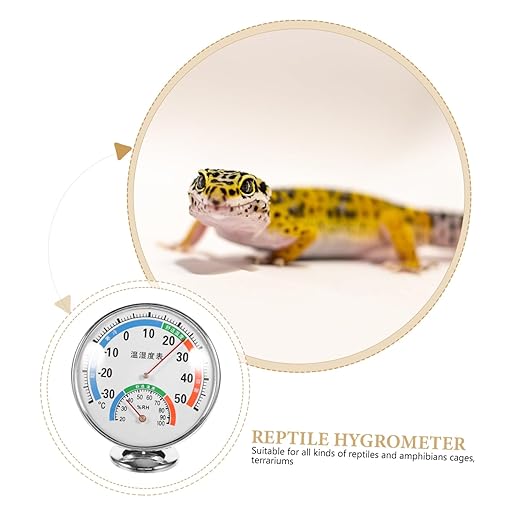 Toddmomy Reptile Thermometer Hygrometer Gauge Humidity Sensor for Terrariums Easy Read Coded Segments Dual Display Space Saving Design