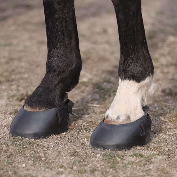 Dura-Tech Protective Rubber Horse Boot | Ultimate Hoof Protection | Ideal Between Trims or Lost Shoes | Easy Slip-On Style | Secure 1" Wide Adjustable Strap | Non-Slip Traction Bottom
