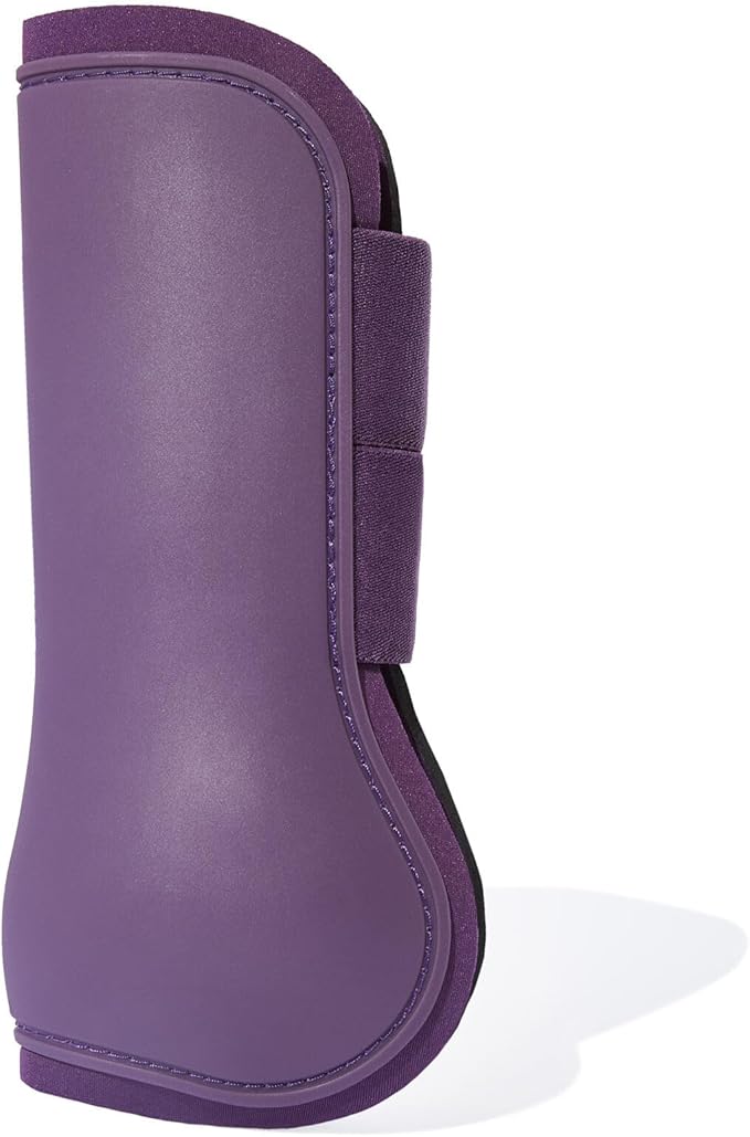 HORZE Adepto Open Front Tendon Boots | Durable Shell with Neoprene Lining - Blackcurrant Purple - Cob