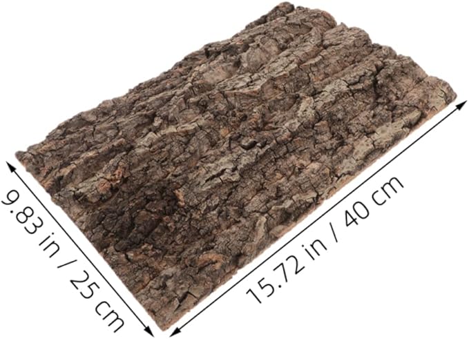 2pcs Natural Reptile Bark Bedding Backdrop for Terrarium Cork Substrate for Snakes Spiders Bearded Dragons Geckos and Crabs