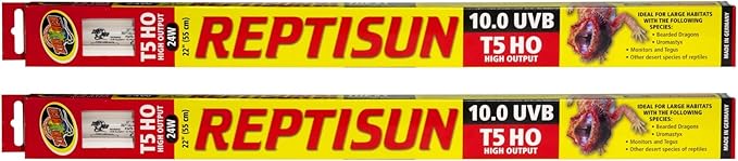 Zoo Med 24 Watt T5 HO ReptiSun 10.0 UVB Lamp, 2pk