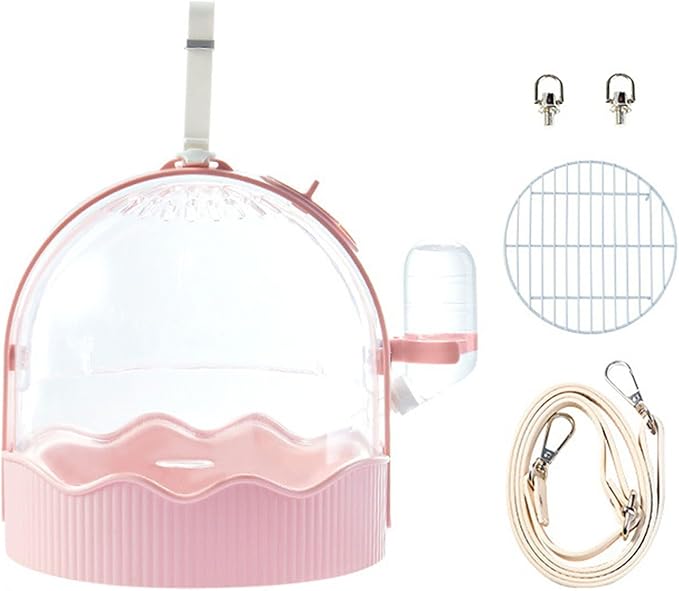 Cages with Water Bottle Lightweight Outdoor Small Pet Carrier Cage for Travel Pet Carry Supplies Bird Shoulder Bag Carriers for with Station Frame