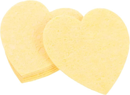 Mikikit 10pcs Heart Shape Sponges for Reptile Tank Pet Drinking Sponge Accessories for Crab Fish Tank Humidity Maintenance