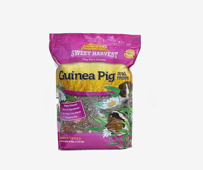 Guinea Pig Food, Premium Timothy Hay Pellets with Added Specialty Ingredients, 4 lbs Bag