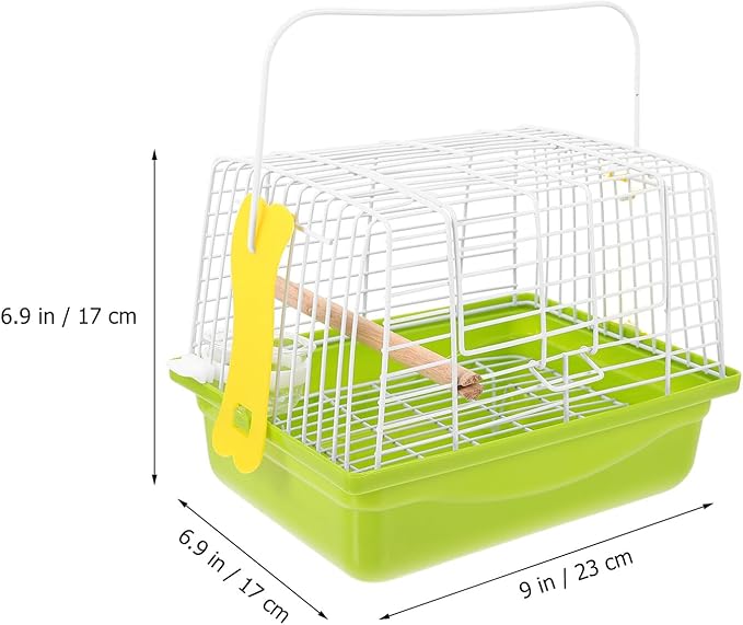 SUPVOX Portable Metal Bird Carrier Cage with Ventilated Wire Design Comfortable Travel Parrot Cage for Parakeets Lightweight Carrying Case for Outdoor Walks Hiking and Camping