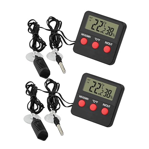 2sets Accurate Temperature Humidity Monitor Thermohygrometer for Turtle Tank Reptile Thermostat Digital Thermometer for Home Egg Incubator