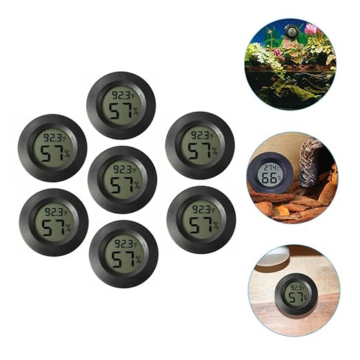 POPETPOP 7pcs Leopard Gecko Tank Accessories Digital Thermometer Hygrometer Humidity Gauge Reptile Thermometer Home Outdoor Humidity Monitor