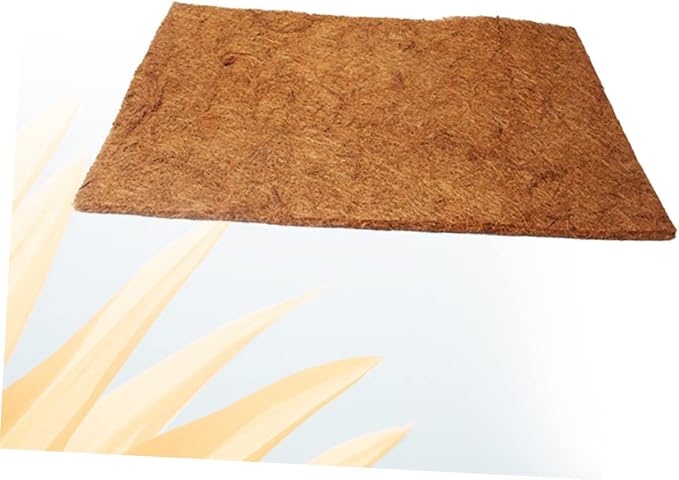 Happyyami 2pcs Natural Coconut Fiber Reptile Bedding Mat Wear-Resistant Cushion for Tortoise and Other Pets Breathable Substrate for Terrarium and Reptile Habitat
