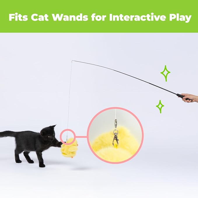 Best Pet Supplies Catify Interactive Flapping Cat Toy - Duckling, Yellow - Image 8