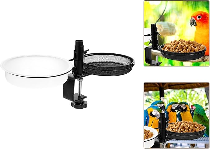 Deck Mount Bird Feeder and Water Holder Metal Platform Bird Food Container for Garden and Balcony