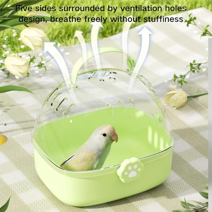 Bird Carrier Cage with Water Bottle, Portable Parrot Travel Carrier Carry Case 7.2" L*6.4 W *6.7” H for Small Pets, Lovebird, Budgie, Parakeet, Gerbils, Mice, Dwarf Hamster, Small Animal (Blue)