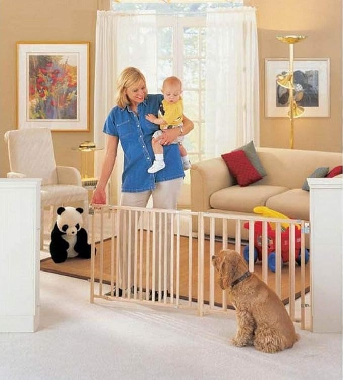 Toddleroo by North States - Extra-Wide Swing Wooden Baby Gate: Extra Wide Baby Gate for Large Openings - Adjustable 60 to 103 Inches Wide - 27 Inches Tall