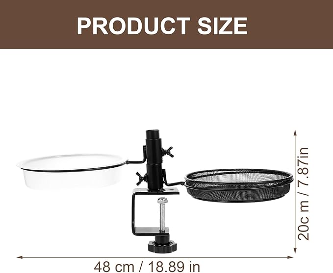 Deck Mount Bird Feeder and Water Holder Metal Platform Bird Food Container for Garden and Balcony