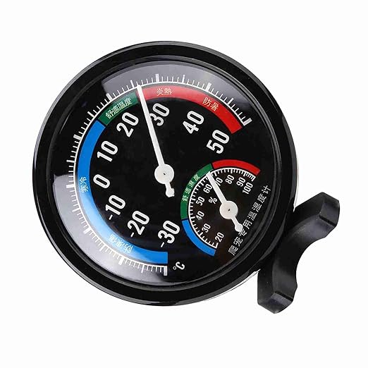FILFEEL 2-in Reptile Hygrometer for Tortoise and Spider Terrariums - Accurate, Portable, Mechanical, No Batteries Required