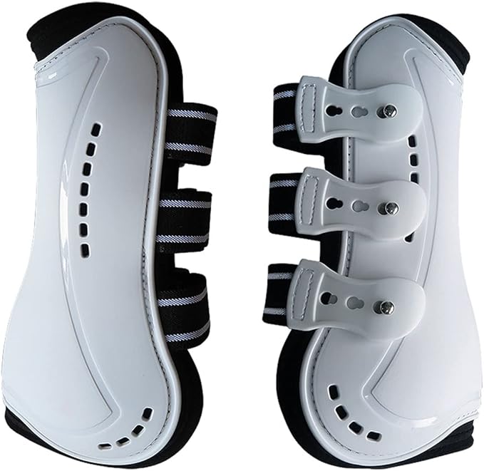Horse Boots Open Front Jumping Tendon Sport Boots, Hind Fetlock Boots, Secure Leg Protection, Classic Breathable Equine Supplies, Set of 4