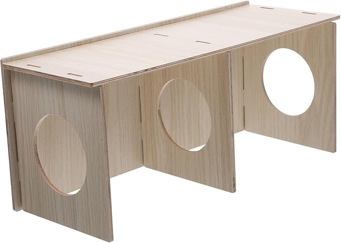 INOOMP Wooden Hamster Hideout Spacious Chewable Cabin for Hamsters and Guinea Pigs Design Comfortable Secluded Home for Pets and Cage Decor
