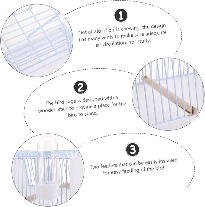 KESYOO 1set Portable Bird Carrier Cage for Travel Lightweight Bird Travel Cage Handle for Parrots and Outdoor Adventures Metal and Design