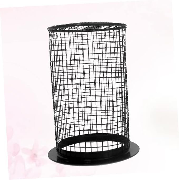 Round Reptile -Scald Lamp Cover Black Pet Lampshade for Terrariums Heat for Reptiles and Amphibians Easy Suspension Screws