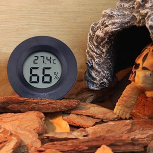 POPETPOP 14pcs Mini Digital Hygrometer Thermometer for Reptile Tanks Terrariums Accurate Humidity Measurement for Bearded Dragon Accessories Compact Lightweight Design