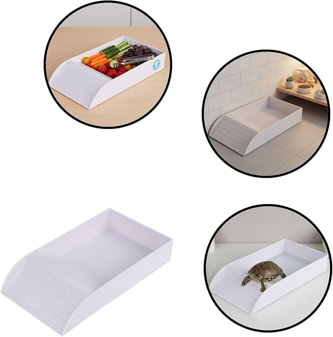 Reptile Bathing Tub with Non-Slip Surface and Entry Ramp for Easy Small Animal Soaking Container