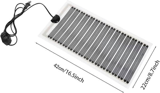 KABASI Reptile Heat Mats, 2nd-Gen 25W 16.5x8.7 inch Non-Adhesive Reptile Heating Pad with Temperature Adjustment, Waterproof Under Tank Terrarium Heating Mat for Tortoise Snakes